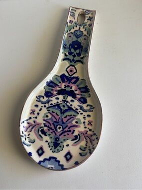 Anthropologie Ceramic Spoon Rest in Cream, Blue, and Pink